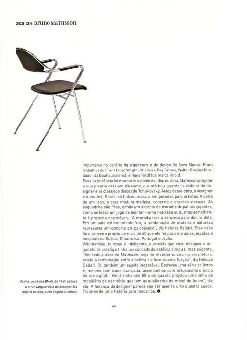 Wish edição 41pg188 - Bruno Mathsson