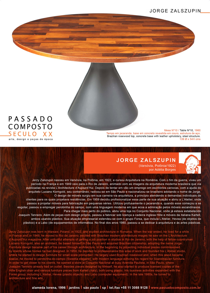 table by Jorge Zalszupin - Passado Composto Século XX at Design SP 2011